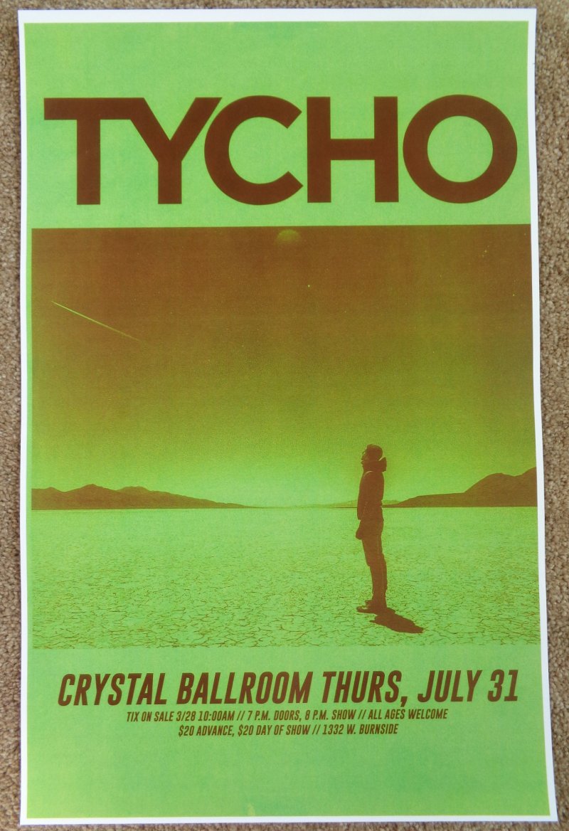 Image 0 of TYCHO 2014 Gig POSTER Portland Oregon Concert