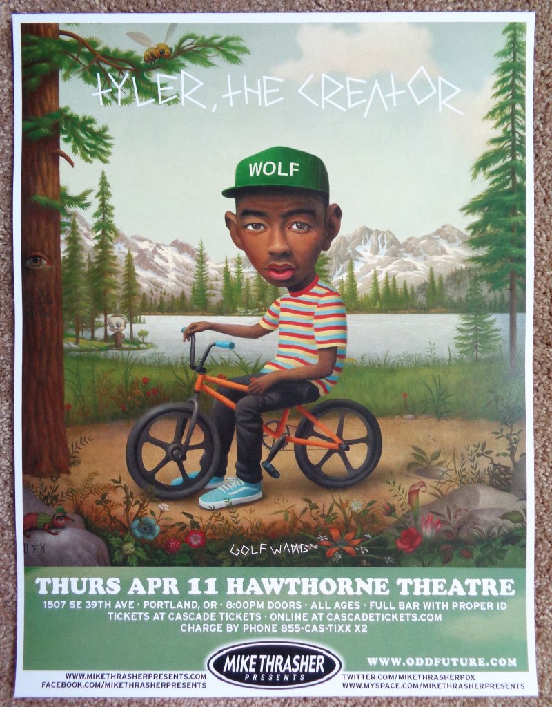 TYLER THE CREATOR 2013 Gig POSTER Portland Oregon Concert