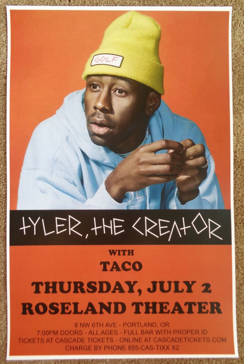 TYLER THE CREATOR 2015 Gig POSTER Portland Oregon Concert