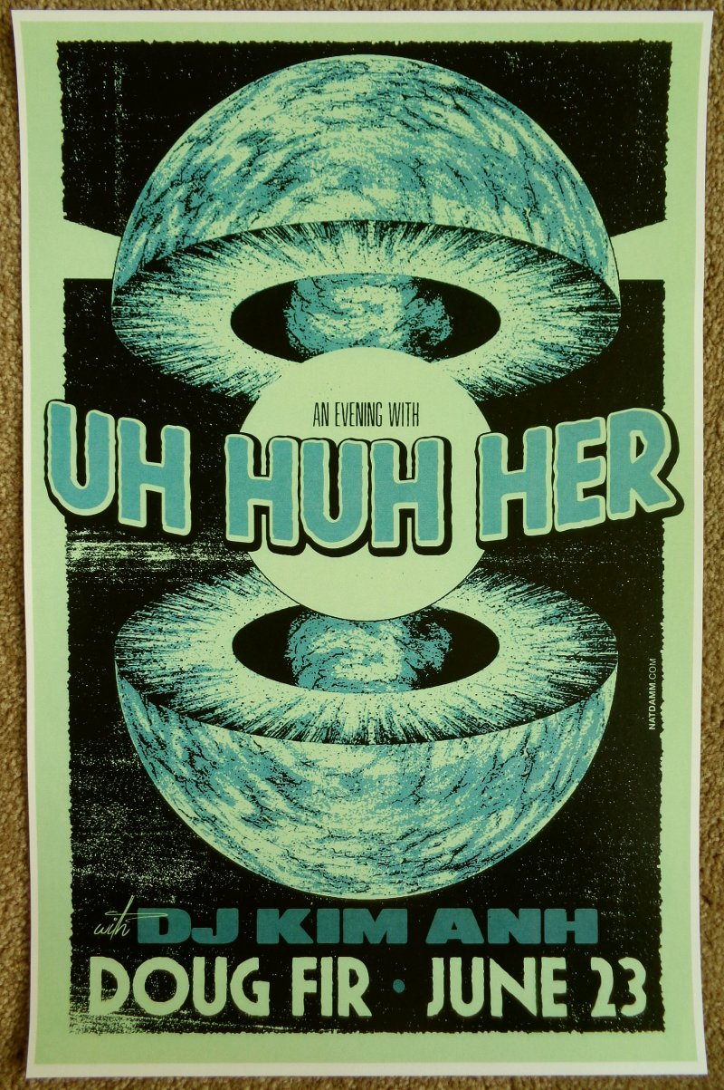 Image 0 of UH HUH HER 2014 Gig POSTER Portland Oregon Concert