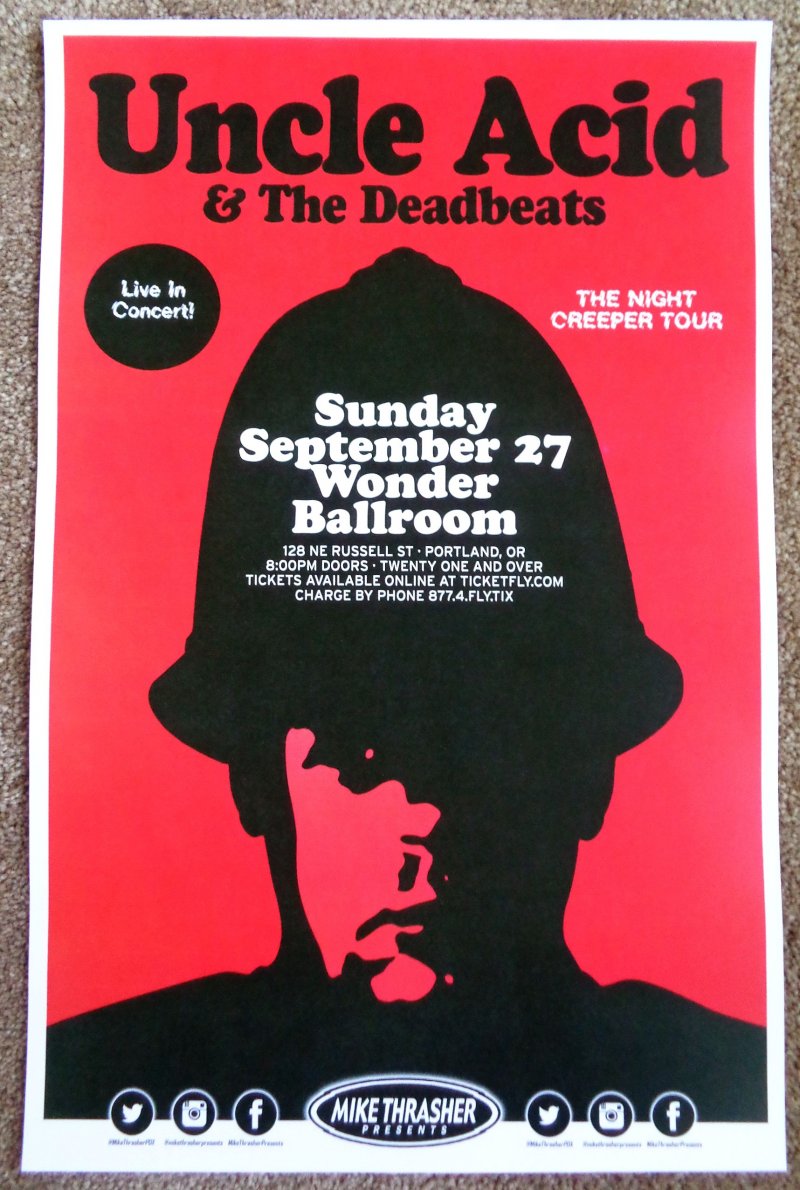 Image 0 of UNCLE ACID & THE DEADBEATS 2015 Gig POSTER Portland Oregon Concert