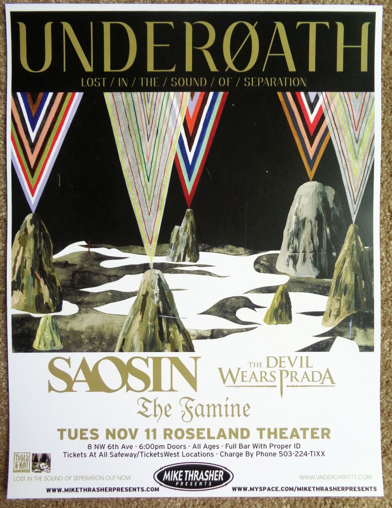 Image 0 of UNDEROATH 2008 Gig POSTER Portland Oregon Concert 