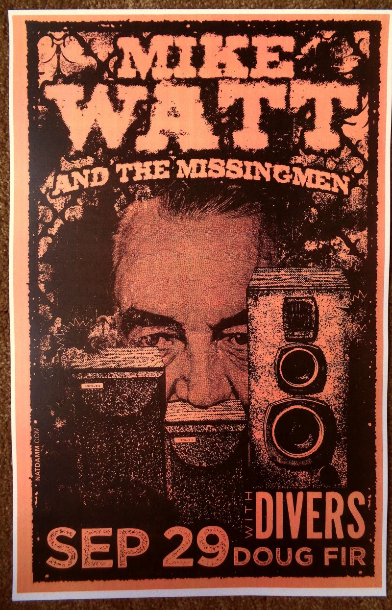 Image 0 of Watt MIKE WATT & THE MISSINGMEN Minutemen 12 Gig POSTER Portland Oregon Concert