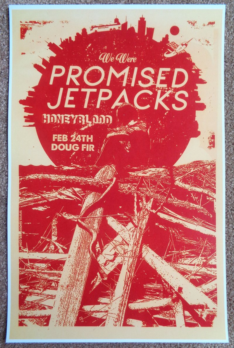Image 0 of WE WERE PROMISED JETPACKS Feb 2014 Gig POSTER Portland Oregon Concert