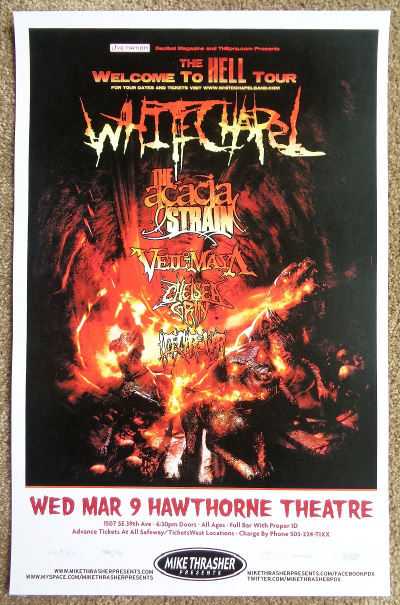 Image 0 of WHITECHAPEL 2011 Gig POSTER Portland Oregon Concert