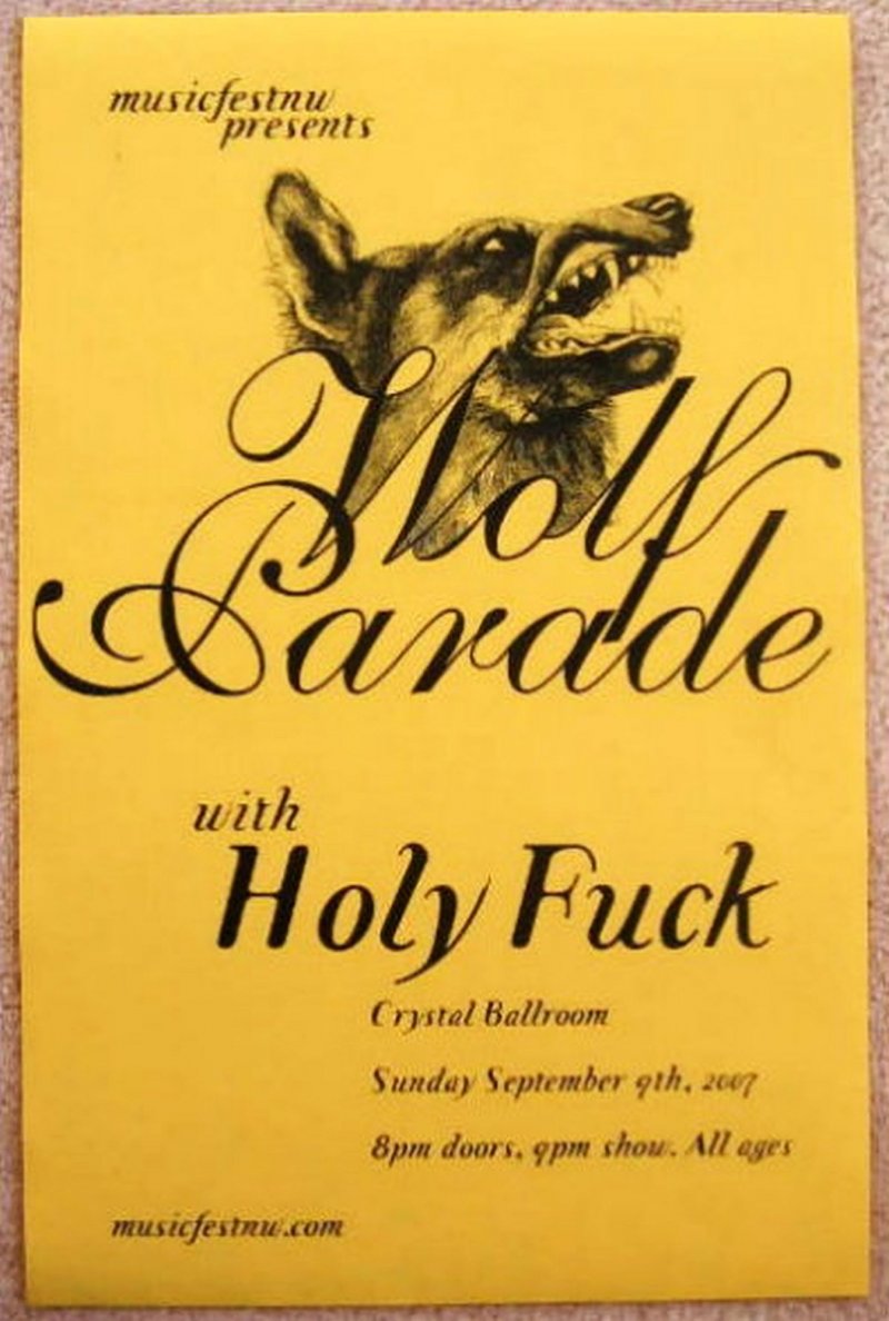 Image 0 of WOLF PARADE 2007 Gig POSTER Portland Oregon Musicfest NW Festival Concert