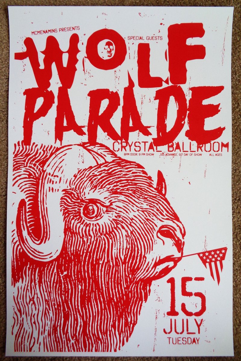 Image 0 of WOLF PARADE 2008 Gig POSTER Portland Oregon Concert 