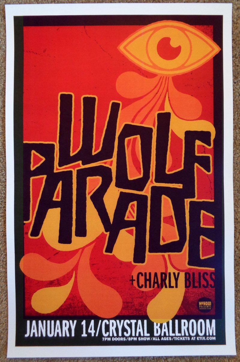 Image 0 of WOLF PARADE 2018 Gig POSTER Portland Oregon Concert