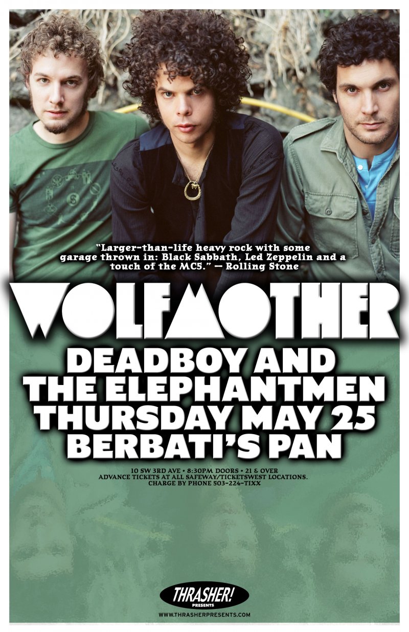 Image 0 of WOLFMOTHER 2006 Gig POSTER Portland Oregon Concert 