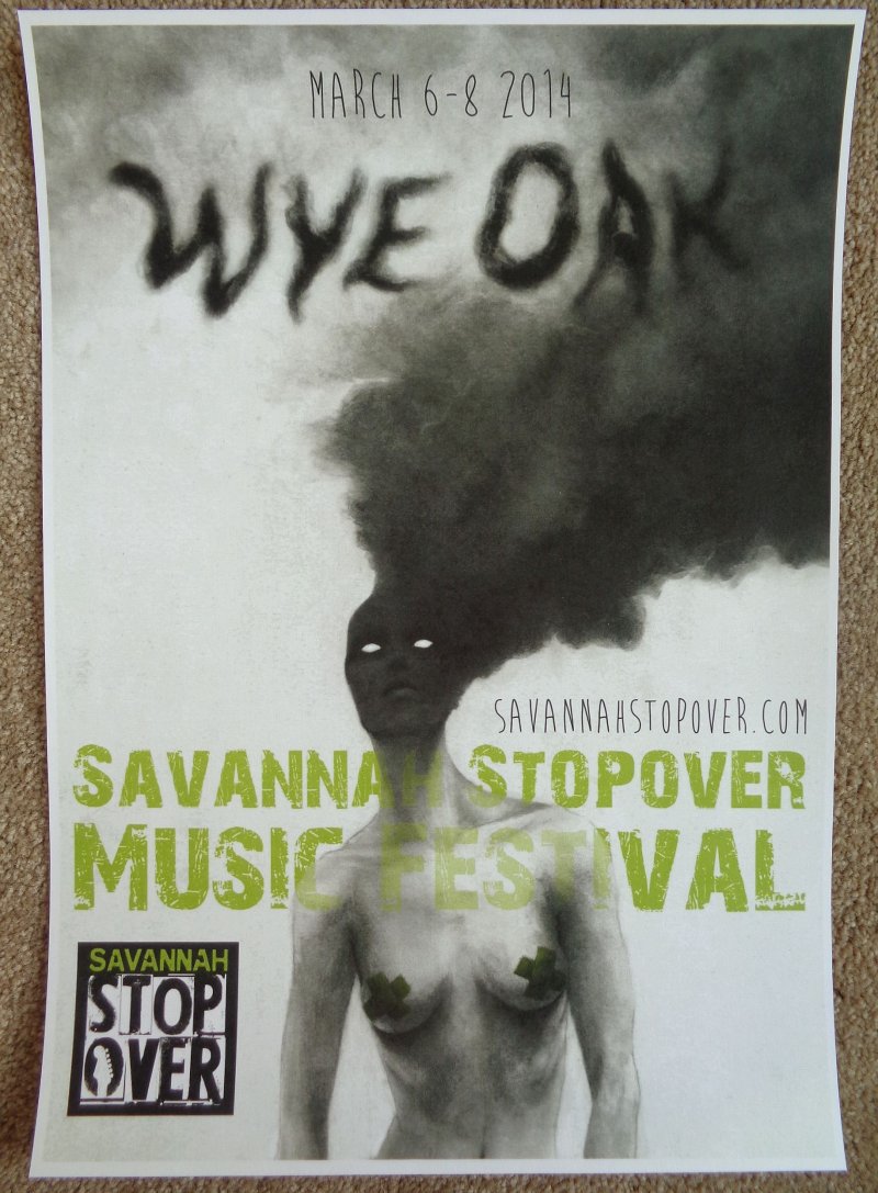 Image 0 of WYE OAK 2014 Gig POSTER Concert Savanna Georgia Stopover Music Festival 