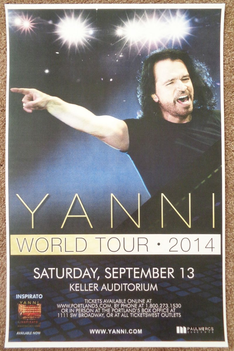 Image 0 of YANNI 2014 Gig POSTER Portland Oregon Concert