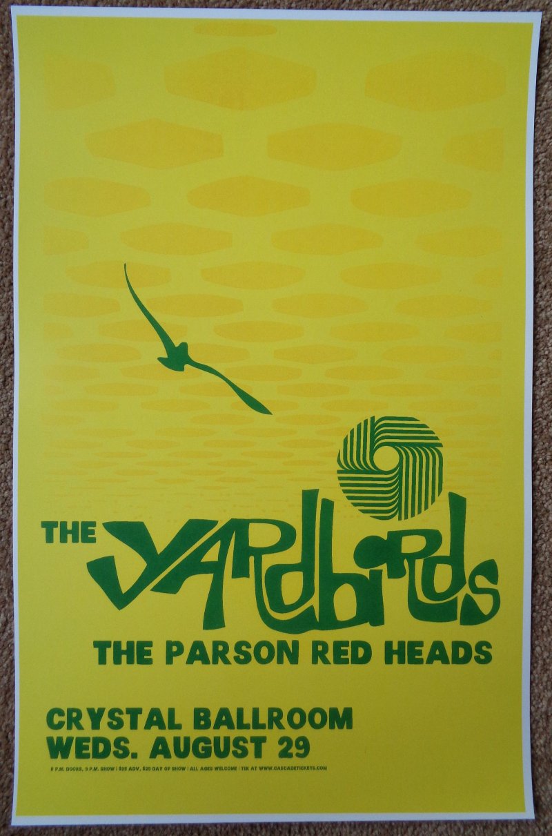 Image 0 of Yardbirds THE YARDBIRDS 2012 Gig POSTER Portland Oregon Concert