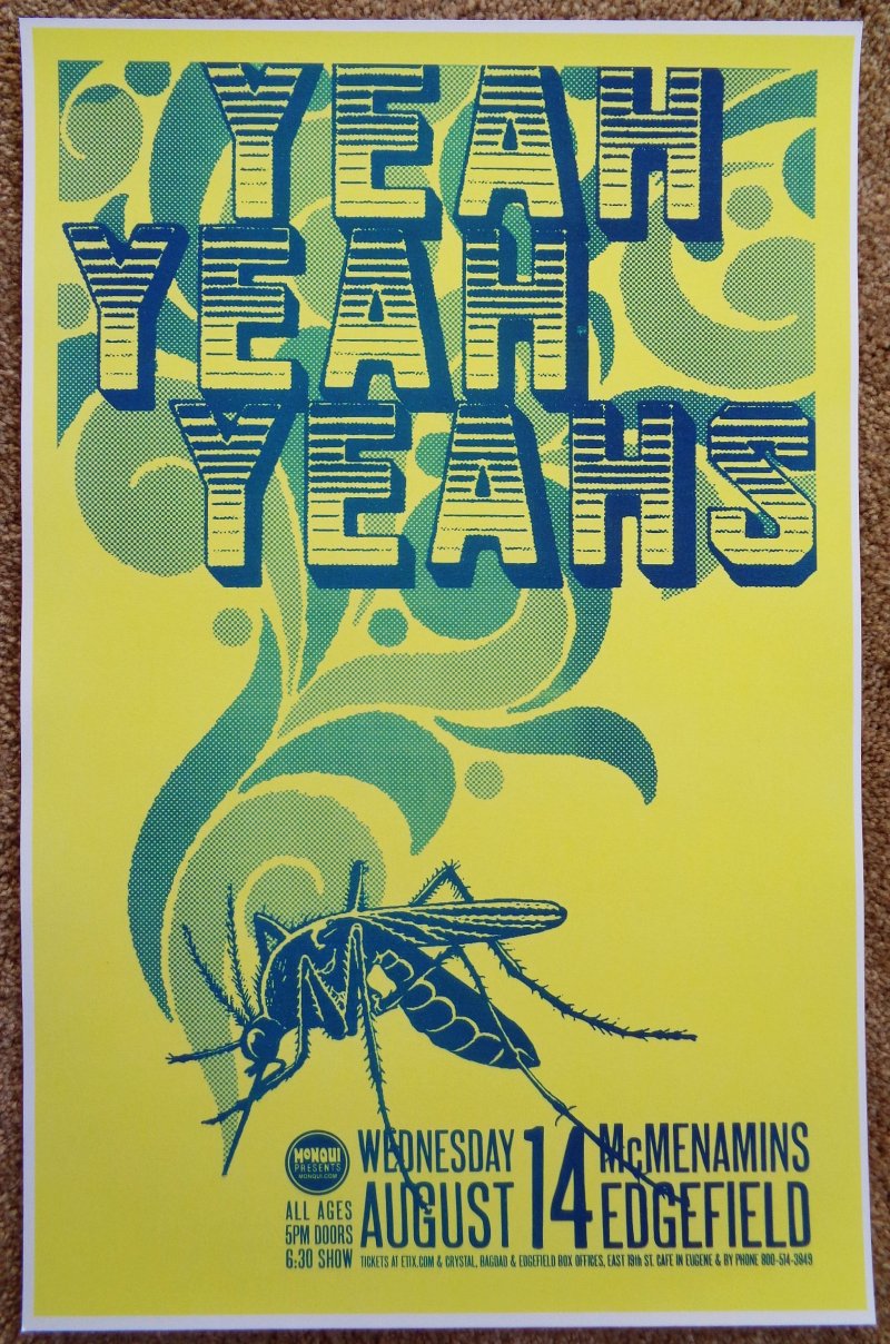 Image 0 of YEAH YEAH YEAHS 2013 Gig POSTER Edgefield Portland Oregon Concert