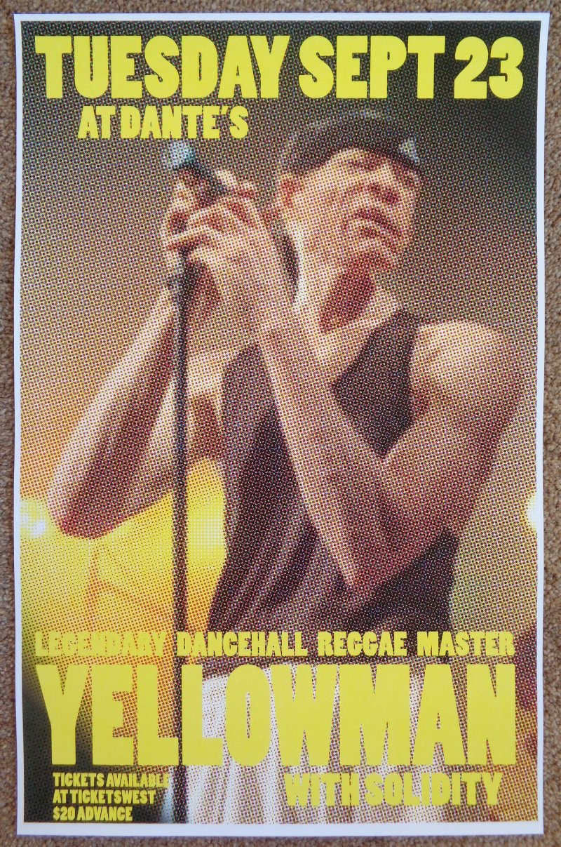 YELLOWMAN 2009 Gig POSTER Portland Oregon Concert 