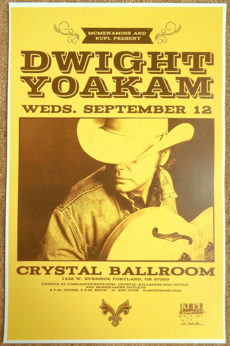 Image 0 of Yoakam DWIGHT YOAKAM 2012 Gig POSTER Portland Oregon Concert