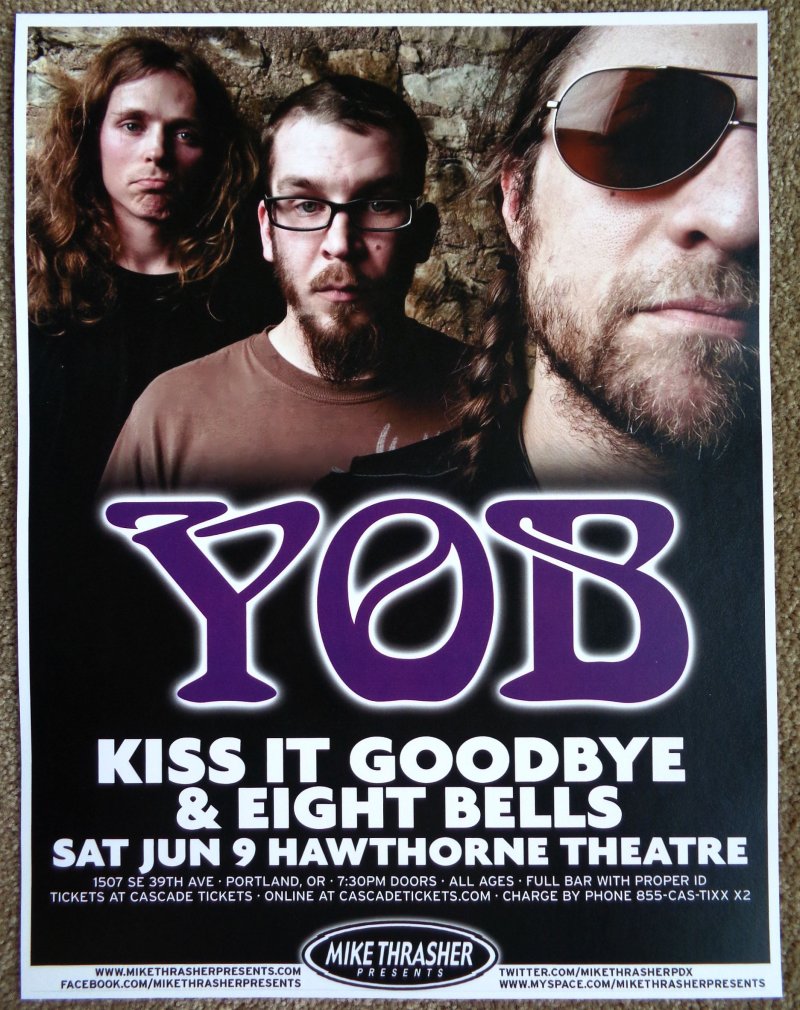 YOB 2012 Gig POSTER Portland Oregon Concert