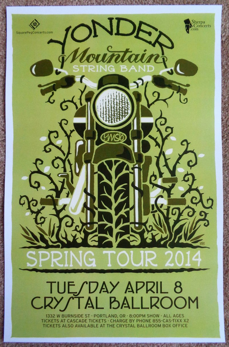 Image 0 of YONDER MOUNTAIN STRING BAND 2014 Gig POSTER Portland Oregon Concert 