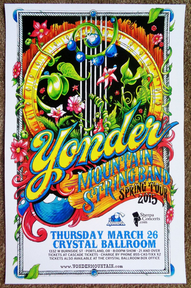 Image 0 of YONDER MOUNTAIN STRING BAND 2015 Gig POSTER Portland Oregon Concert