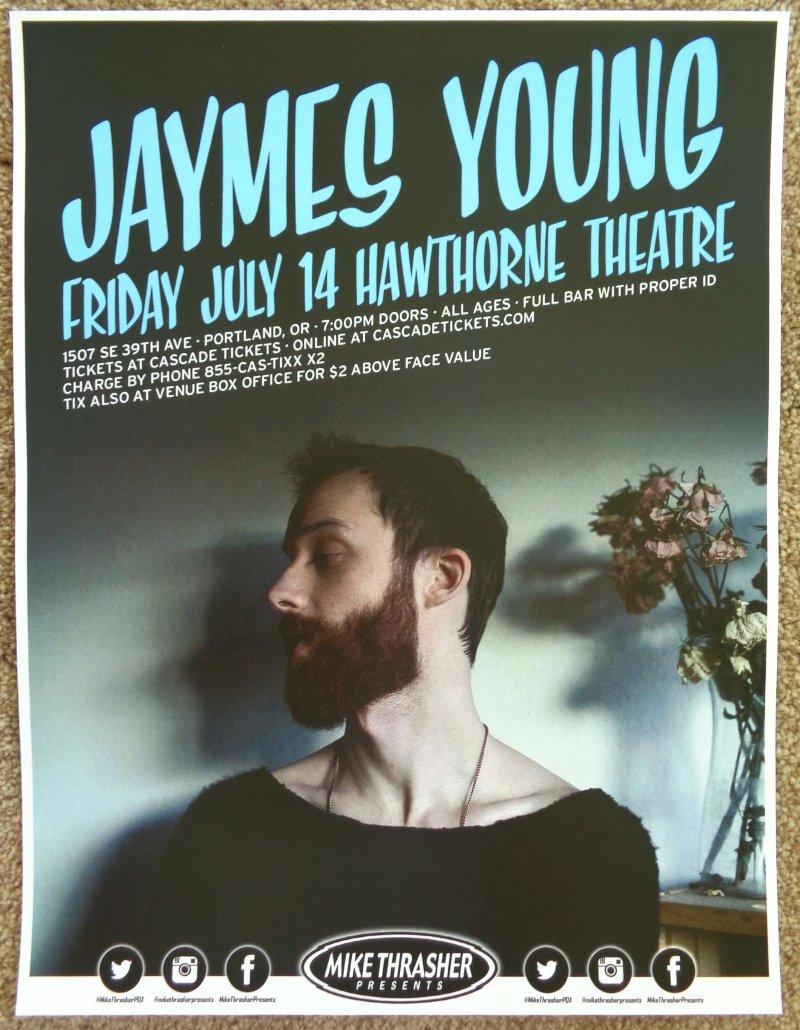 Image 0 of Young JAYMES YOUNG 2017 Gig POSTER Portland Oregon Concert