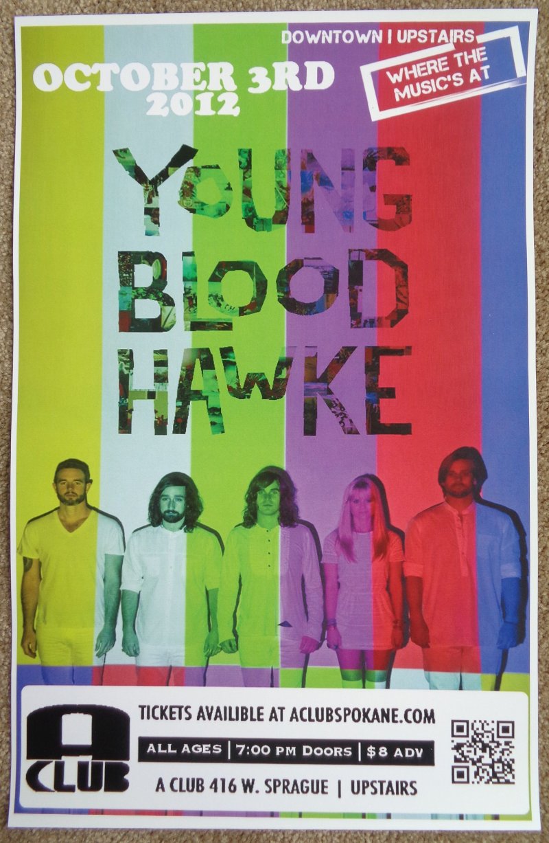 Image 0 of YOUNGBLOOD HAWKE 2012 Gig POSTER Spokane Washington Concert