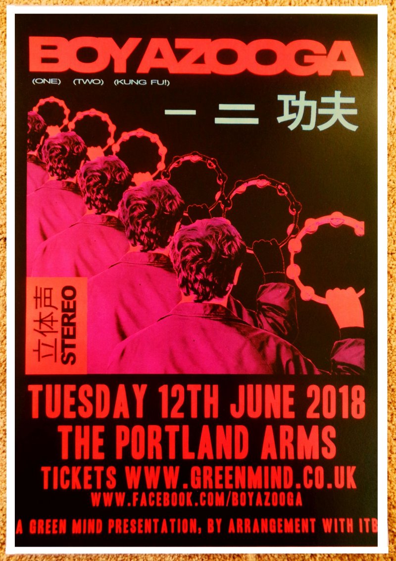 Image 0 of BOY AZOOGA 2018 Gig POSTER Cambridge United Kingdom Concert Davey Newington