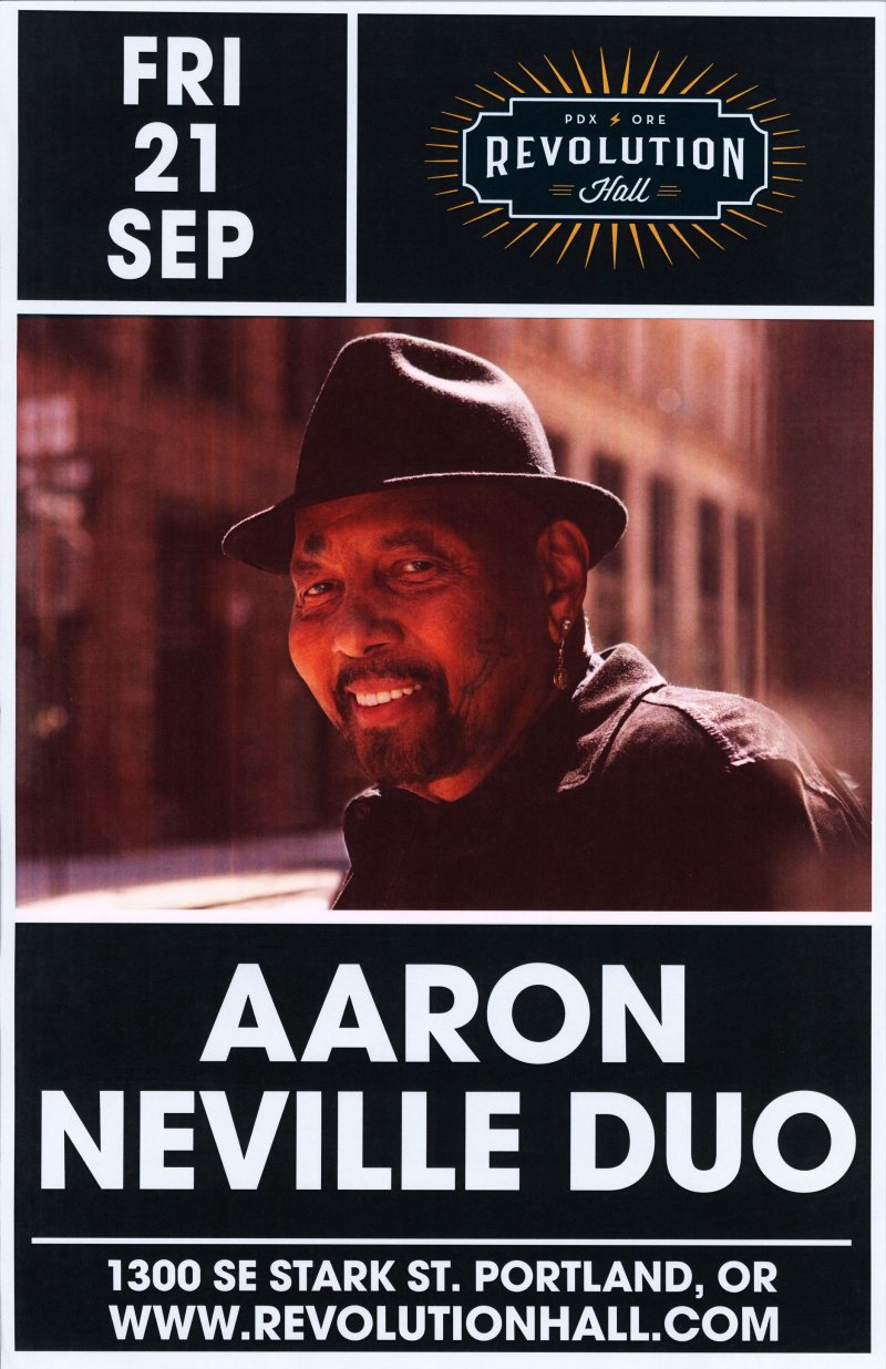 Neville AARON NEVILLE 2018 Gig POSTER Portland Oregon Concert