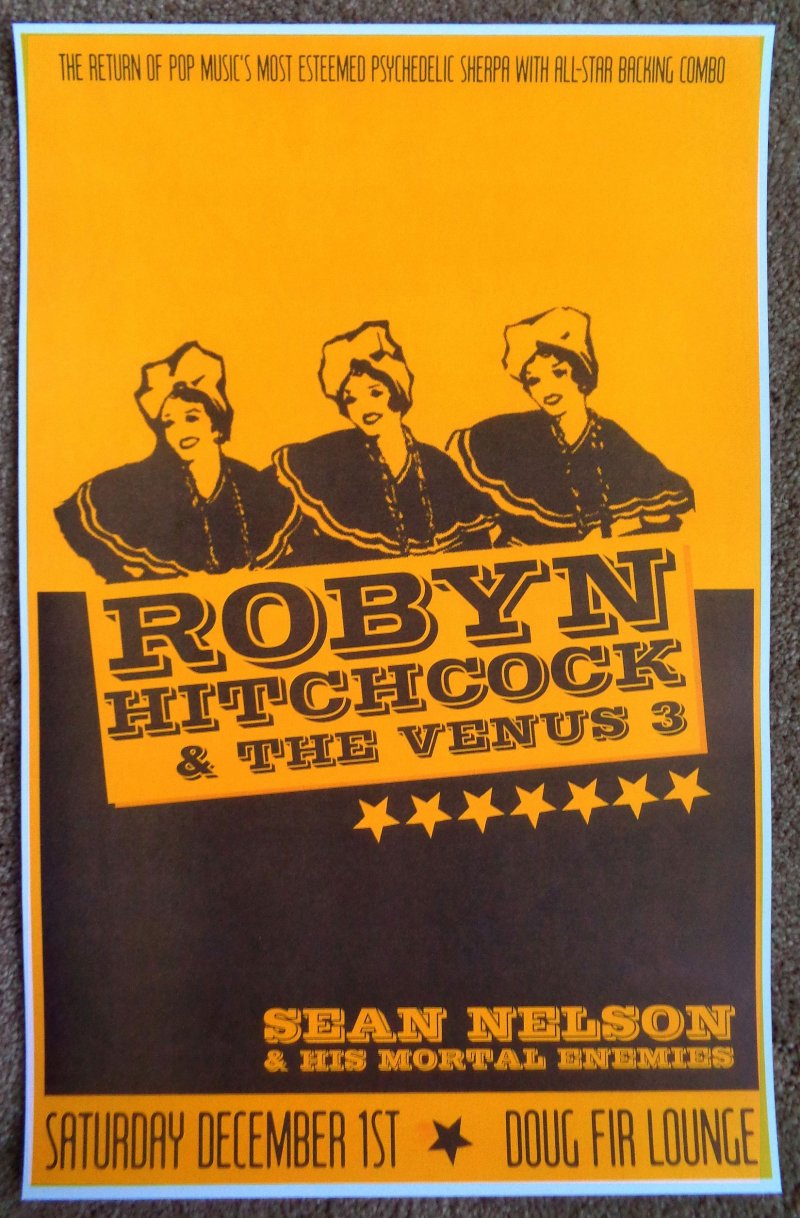 Image 0 of Hitchcock ROBYN HITCHCOCK 2007 Gig POSTER Portland Oregon December Concert