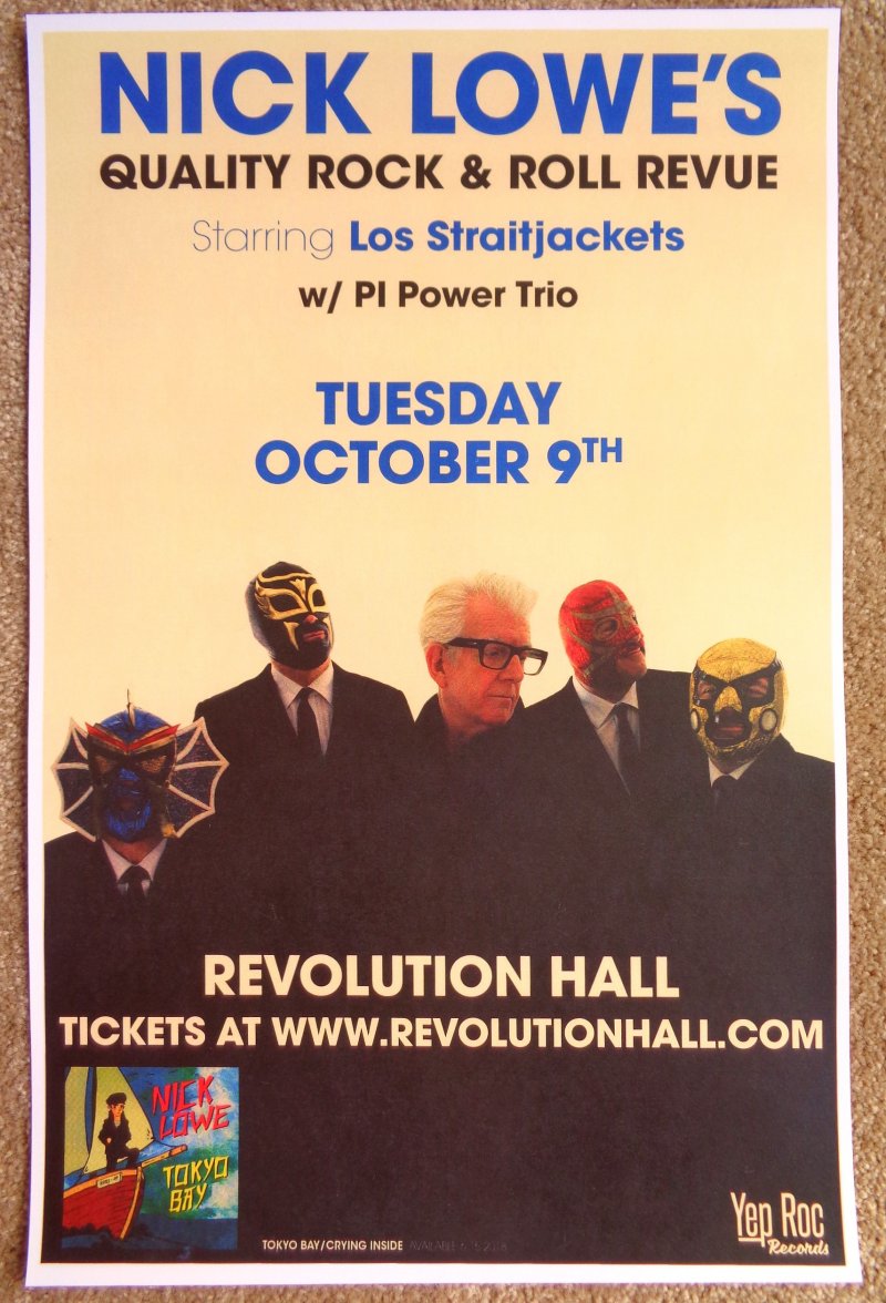 Image 0 of Lowe NICK LOWE & LOS STRAITJACKETS 2018 Gig POSTER Portland Oregon Concert