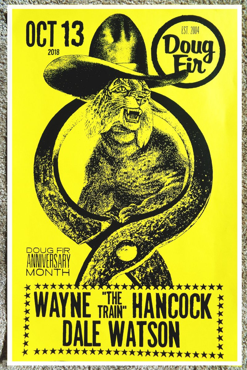 Image 0 of Hancock WAYNE HANCOCK 2018 Gig POSTER Portland Oregon Concert The Train