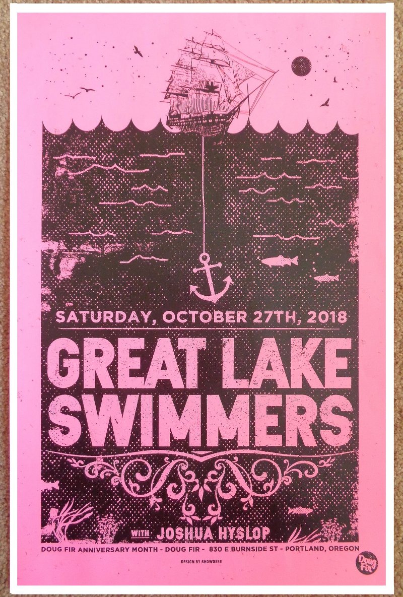 Image 0 of GREAT LAKE SWIMMERS 2018 Gig POSTER Portland Oregon Concert 