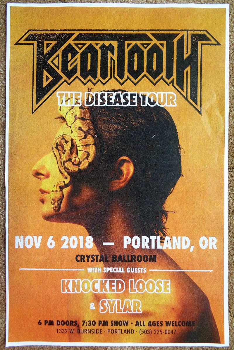 Image 0 of BEARTOOTH 2018 Gig POSTER Portland Oregon Concert