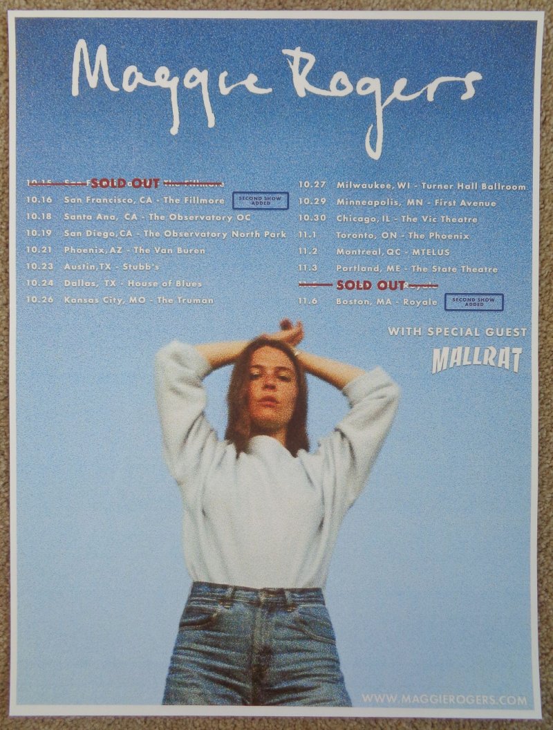 Rogers MAGGIE ROGERS 2018 Tour POSTER Gig Concert