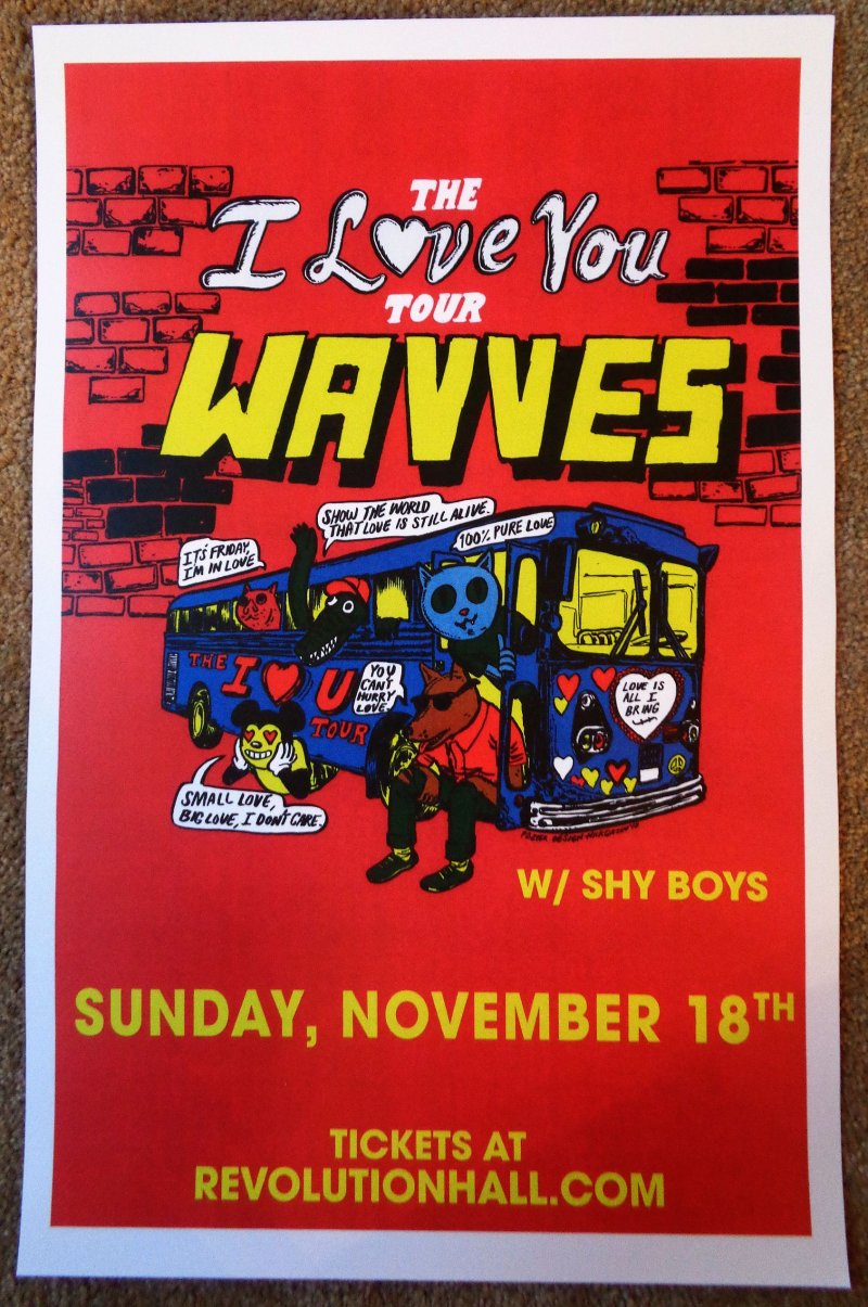 Image 0 of WAVVES 2018 Gig POSTER Portland Oregon Nathan Williams Concert