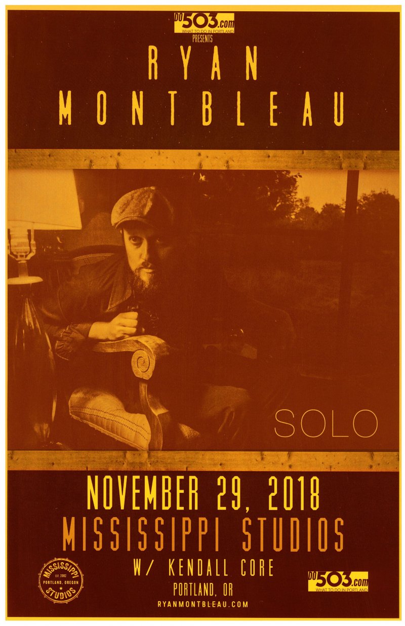 Image 0 of Montbleau RYAN MONTBLEAU 2018 Gig POSTER Portland Oregon Concert 