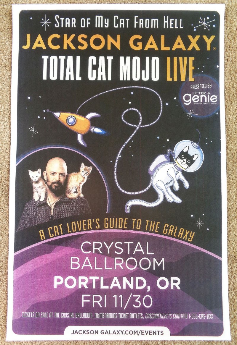 Galaxy JACKSON GALAXY 2018 Gig POSTER Portland Oregon CAT DADDY Total Cat Mojo