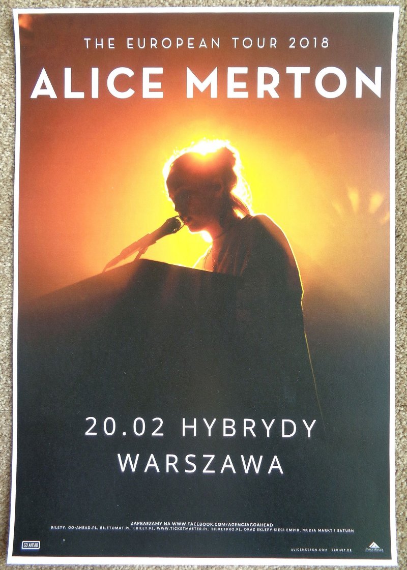 Image 0 of Merton ALICE MERTON 2018 Gig POSTER Warsaw Poland Concert