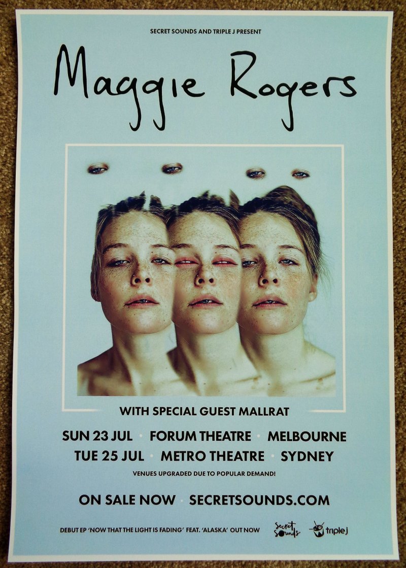 Image 0 of Rogers MAGGIE ROGERS 2017 Gig POSTER Australia Concert Melbourne Sydney
