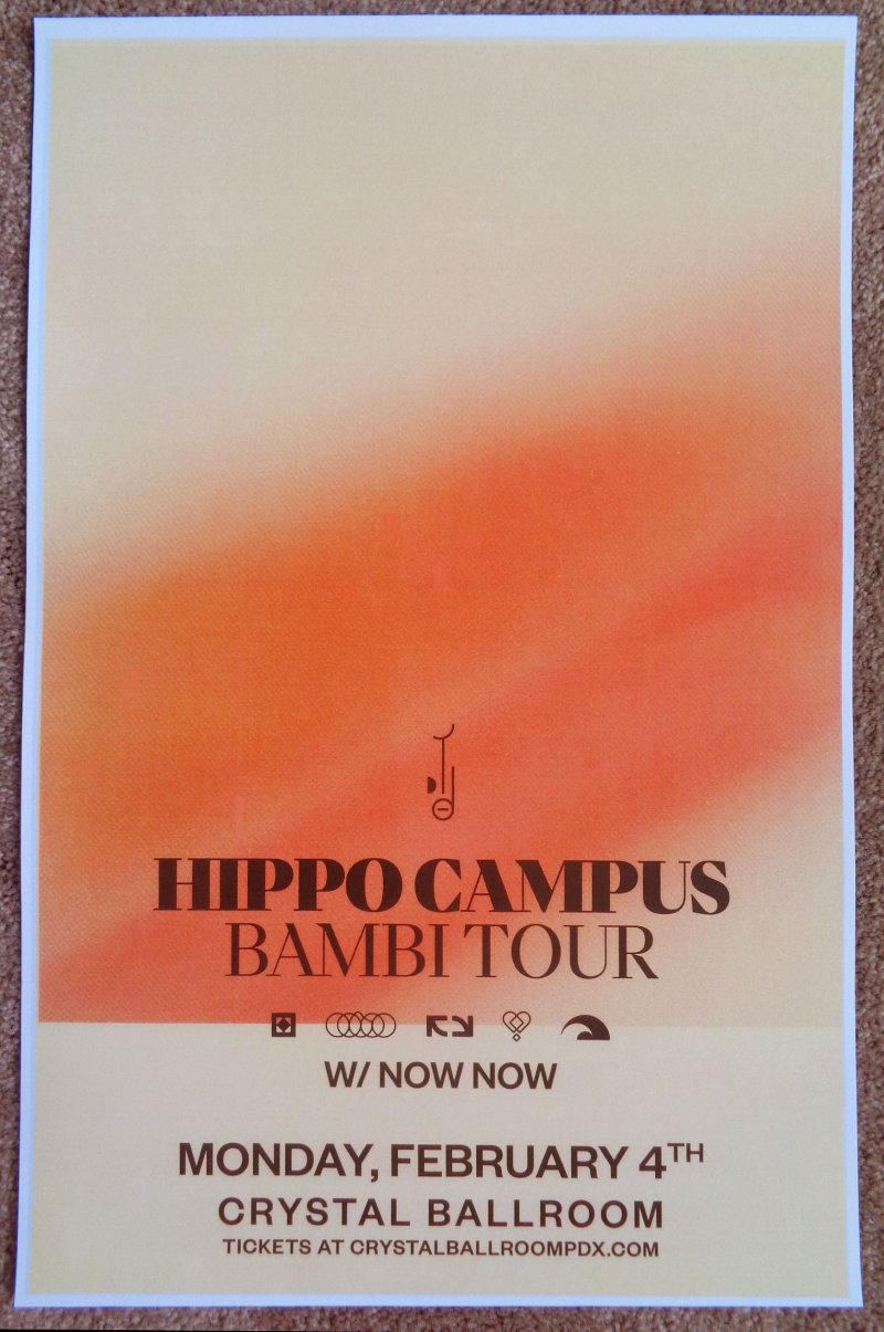 Image 0 of HIPPO CAMPUS 2019 Gig POSTER Portland Oregon Concert