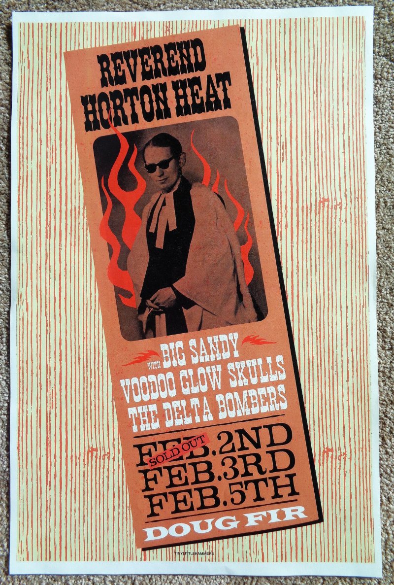 Image 0 of Heat REVEREND HORTON HEAT 2019 Gig POSTER Portland Oregon Concert