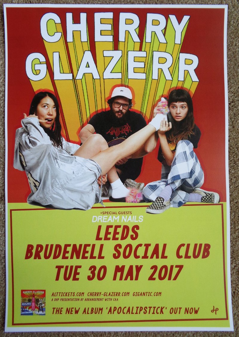 Image 0 of CHERRY GLAZERR 2017 Gig POSTER Leeds United Kingdom Concert