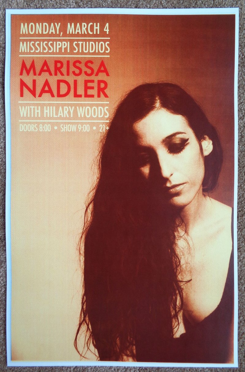 Image 0 of Nadler MARISSA NADLER 2019 Gig POSTER Portland Oregon Concert 