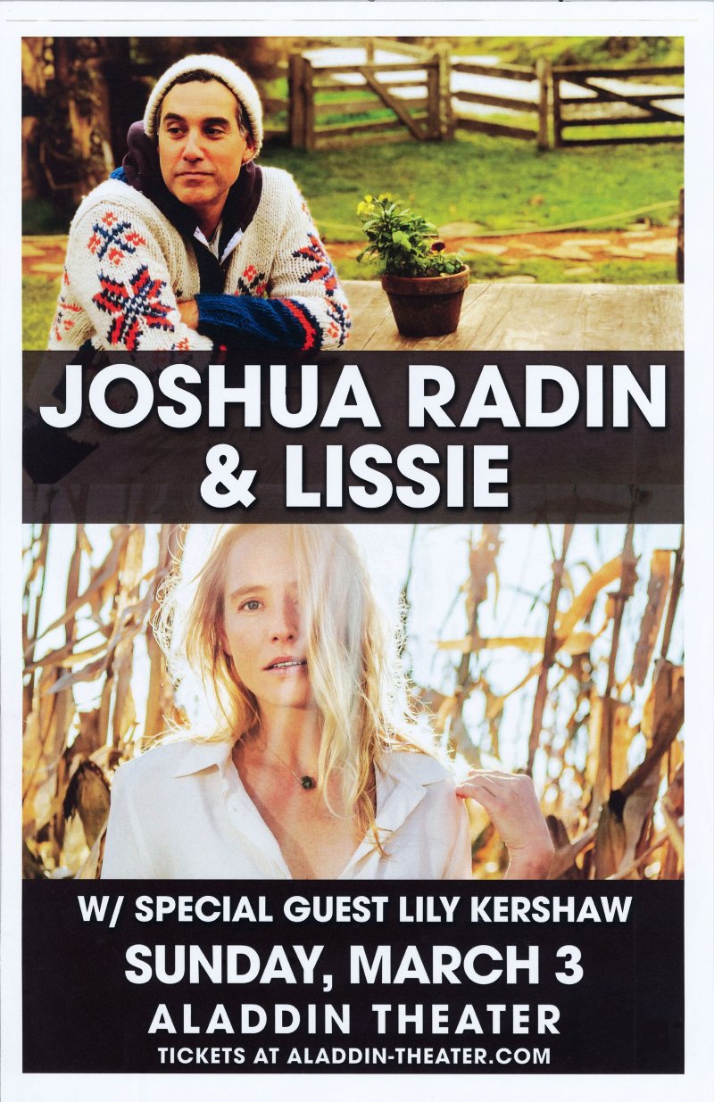 Image 0 of Radin JOSHUA RADIN & LISSIE 2019 Gig POSTER Portland Oregon Concert 