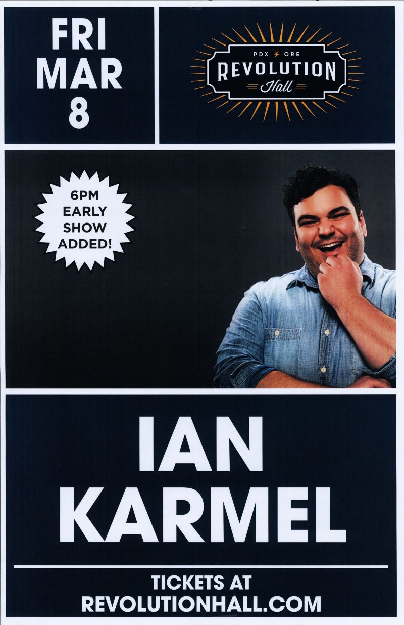 Karmel IAN KARMEL 2019 POSTER Gig Comedy Portland Oregon