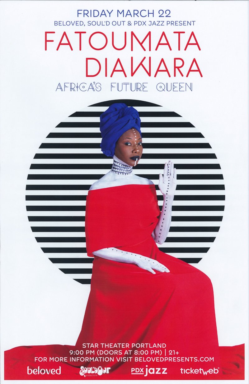 Image 0 of Diawara FATOUMATA DIAWARA 2019 Gig POSTER Portland Oregon Concert MALI