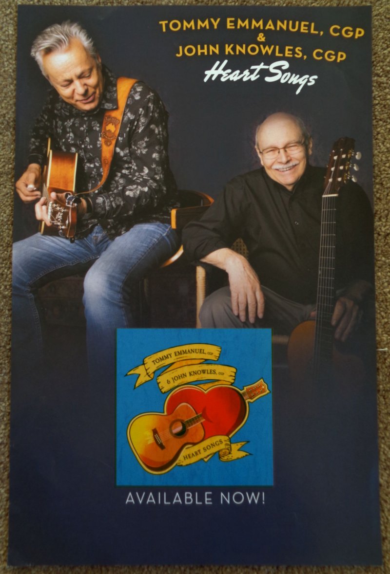 Image 0 of Emmanuel TOMMY EMMANUEL & JOHN KNOWLES Album POSTER Heart Songs 11x17