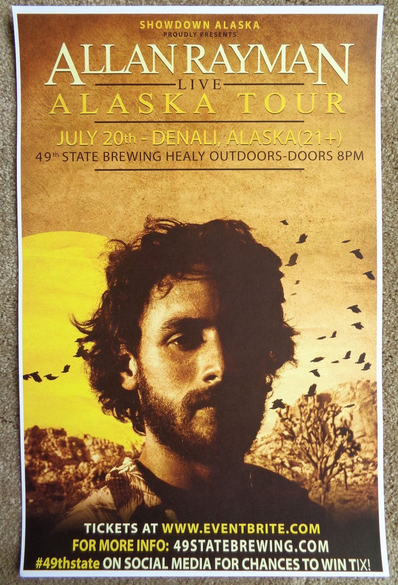 Image 0 of Rayman ALLAN RAYMAN 2018 Gig POSTER Denali Alaska Concert