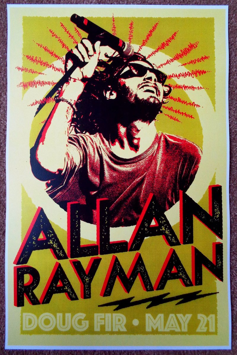 Rayman ALLAN RAYMAN 2019 Gig POSTER Portland Oregon Concert