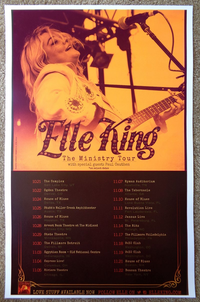 Image 0 of King ELLE KING 2016 Tour POSTER Gig Concert