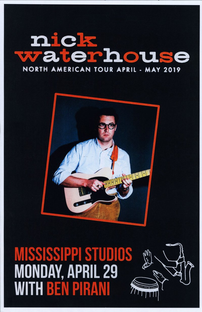 Image 0 of Waterhouse NICK WATERHOUSE 2019 Gig POSTER Portland Oregon Concert