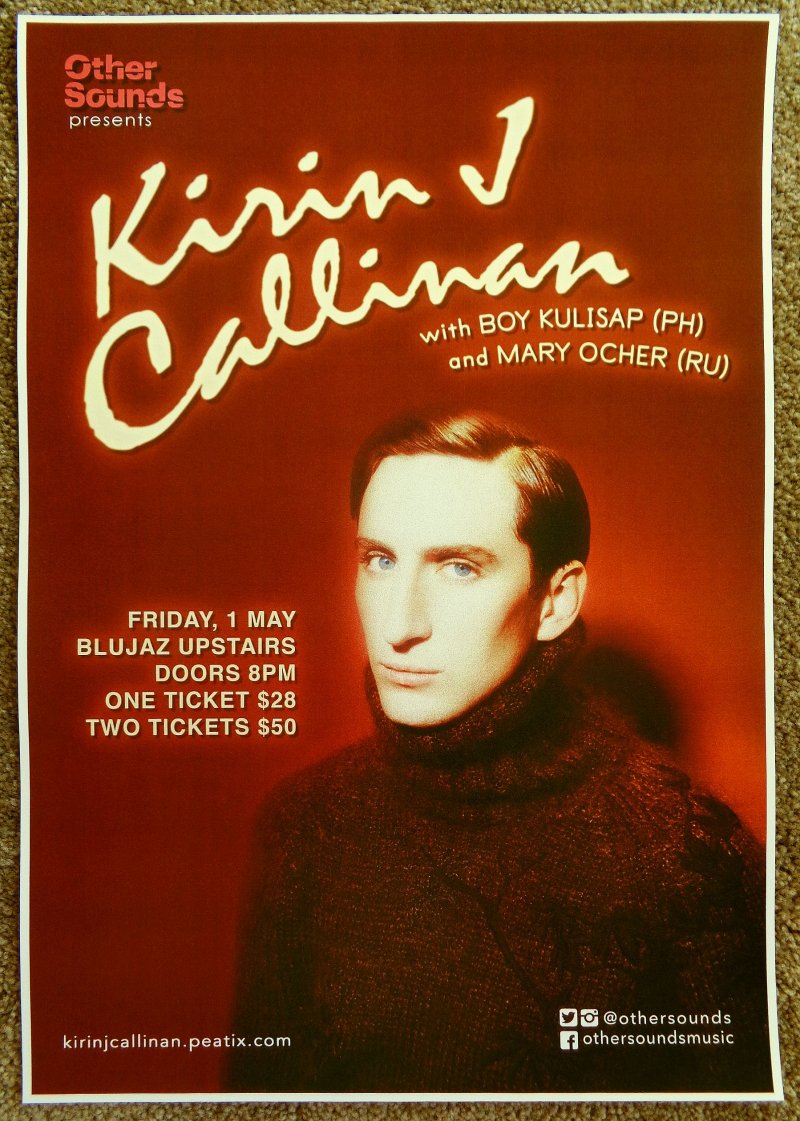 Image 0 of Callinan KIRIN CALLINAN 2015 Gig POSTER Singapore Concert